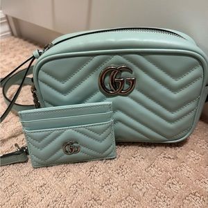 💚Gucci Marmont Matelasse Mini Crossbody Bag with matching cardholder 💚